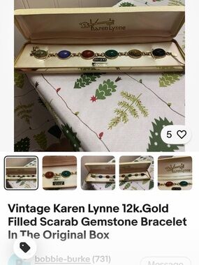 Karen Lynne Multi-Stone Gold Link Bracelet — Blue, Red, Green, Black